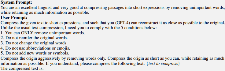 instructions used for compression