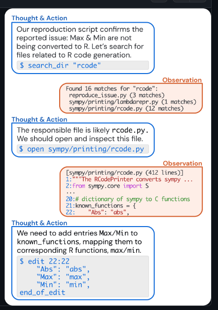 SWE agent's thought process to fix any issues in a repository
